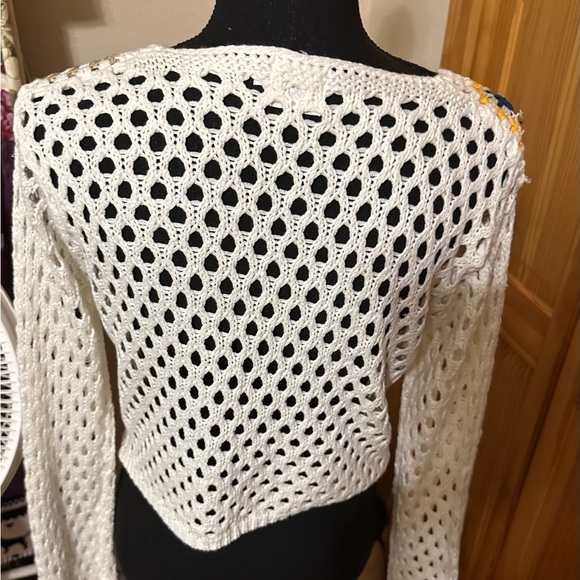 Floral Crochet Cardigan Sweater - Picture 3 of 4